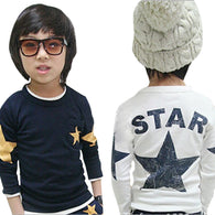 2017 Fashion Kids Boy Toddler Baby Shirts Star Pattern Printed Long Sleeve Tops T-shirt Spring Children Outfits Clothing - jomfeshop