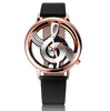 Image of Unique Woman Quartz Analog Hollow Musical Note Style leather WristWatch - jomfeshop