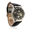 Mens Luxury Mechanical Skeleton Watch Leather Strap Wristwatch