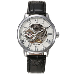 Luxury Mens Steampunk Skeleton Stainless Steel Automatic Mechanical Wrist Watch