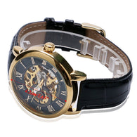 Luxury Mens Steampunk Skeleton Stainless Steel Automatic Mechanical Wrist Watch - jomfeshop