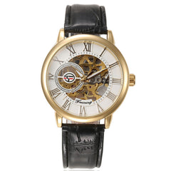 Luxury Mens Steampunk Skeleton Stainless Steel Automatic Mechanical Wrist Watch