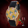 Women Pineapple Chimes Pattern Quartz Watch Leather Straplt Table Watch - jomfeshop