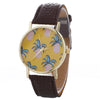 Women Pineapple Chimes Pattern Quartz Watch Leather Straplt Table Watch - jomfeshop