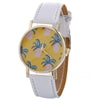 Women Pineapple Chimes Pattern Quartz Watch Leather Straplt Table Watch - jomfeshop