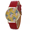 Women Pineapple Chimes Pattern Quartz Watch Leather Straplt Table Watch - jomfeshop