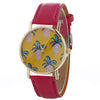 Women Pineapple Chimes Pattern Quartz Watch Leather Straplt Table Watch - jomfeshop