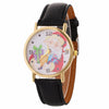 Women Creative Pattern Quartz Watch Leather Straplt Table Watch - jomfeshop