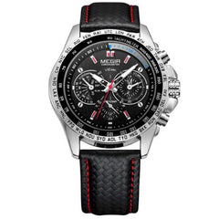 Quartz Men Watch Fashion Casual Black PU Strap