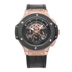 Men's Watch Leather Chronograph Military Watches Sports Quartz