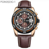 Men"s Business Watch Luxury Leather Strap Chronograph Quartz Military