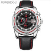 Men"s Business Watch Luxury Leather Strap Chronograph Quartz Military