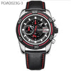 Men"s Business Watch Luxury Leather Strap Chronograph Quartz Military