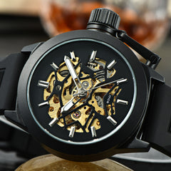 Mens Watches Top Brand Luxury Hollow Skeleton Automatic Watch Men Watch Clock