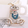 Rhinestone Alloy  Monkey Sparkling Charm Keychain Bag Handbag Key Ring