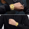 Men's Quartz Full Steel Clock Gold Watch Casual Waterproof