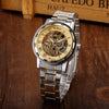 Men Hollow Skeleton Automatic Mechanical Stainless Steel Wrist Watch