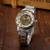 Men Hollow Skeleton Automatic Mechanical Stainless Steel Wrist Watch