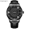 Men Watch Genuine Leather Engraved Dial Military