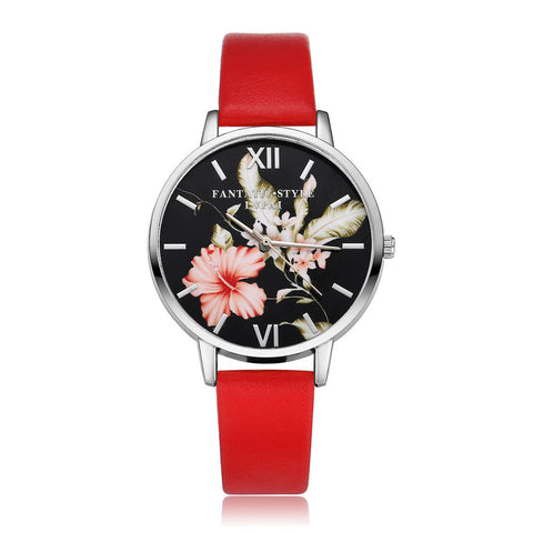 Women Fashion Leather Band Analog Quartz Round Wrist Watch Watches