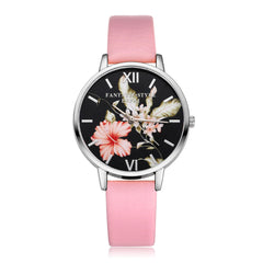 Women Fashion Leather Band Analog Quartz Round Wrist Watch Watches