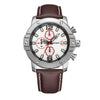 Men Sport Watch Leather Strap Chronograph Quartz