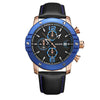 Men Sport Watch Leather Strap Chronograph Quartz