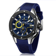 Men's Sport Watch Chronograph Silicone Strap Quartz Military