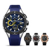 Image of Men's Sport Watch Chronograph Silicone Strap Quartz Military