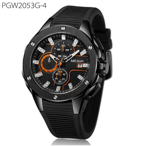 Men's Sport Watch Chronograph Silicone Strap Quartz Military