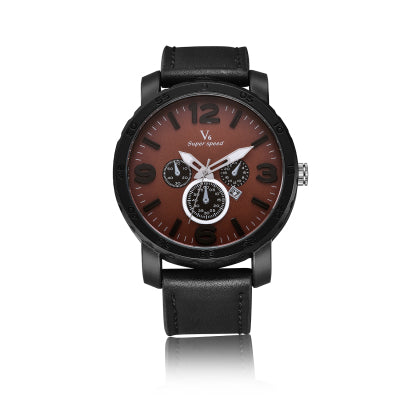 V6 Watch Fashion Sport Watches Men Watch Top Brand Luxury Men's Watch Leather Strap Clock saat reloj hombre relogio masculino