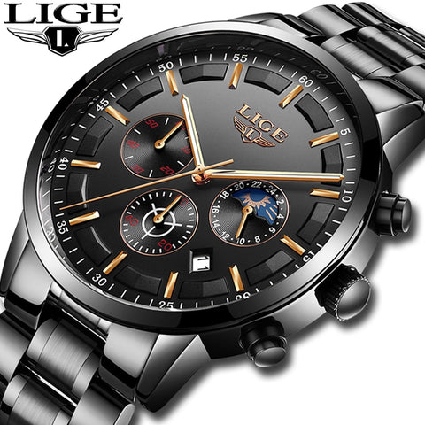 Watch Men LIGE Fashion Sport Quartz Clock - jomfeshop