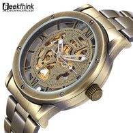 Vintage Bronze Automatic Men's Skeleton Watch Steampunk - jomfeshop