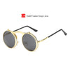 Retro Metal Steam Punk Sunglasses Round Frames Steampunk Flips Sun Glasses Male&Female Vintage Eyewears